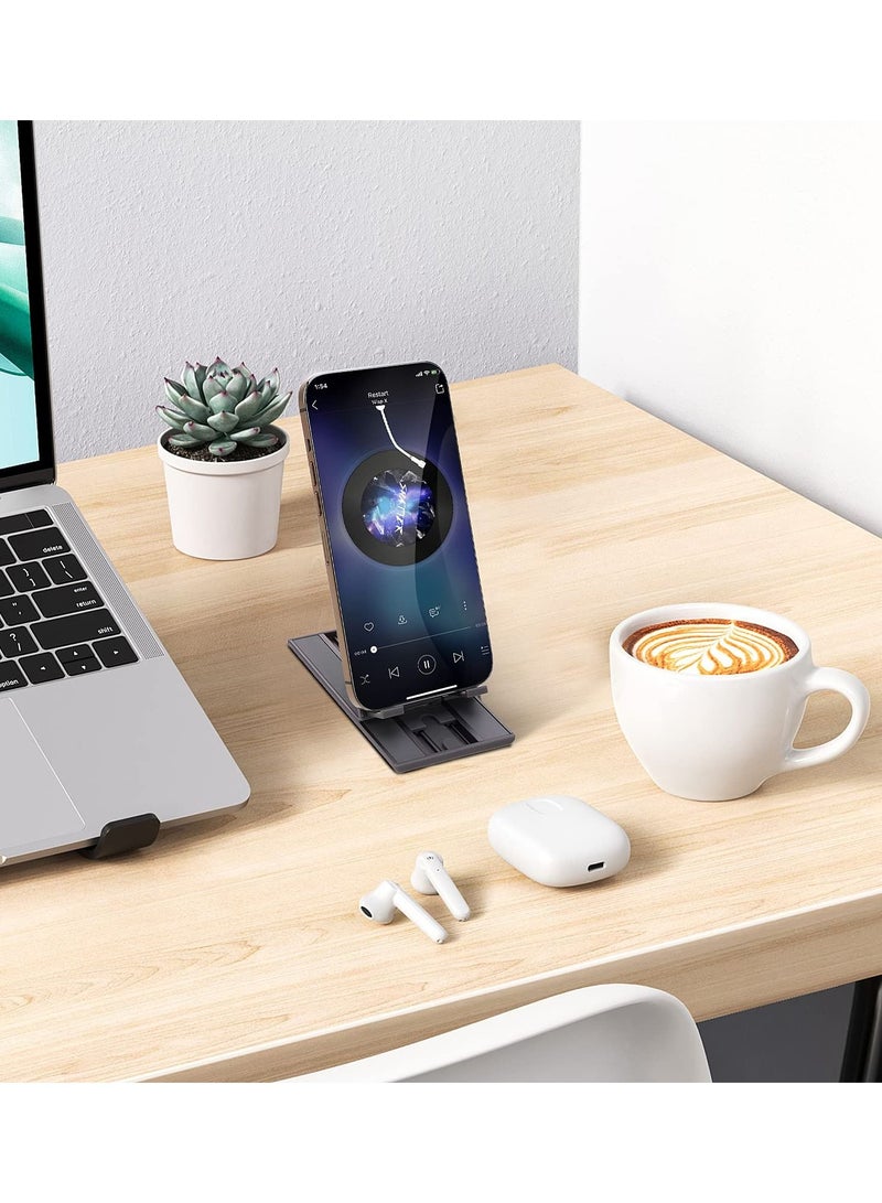 Excefore Metal Foldable Phone Stand, Adjustable Cell Phone Holder for Travel, Compatible with Smartphones and Tablets, Portable Phone Stand for Easy Viewing  - Image 5