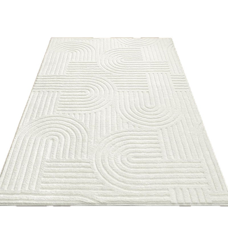 Simple Line Design Crystal Velvet Faux Cashmere Rug for Living Room Hallway - Image 5