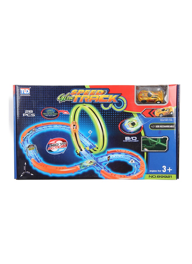 Toys Glow Racing Track 28 Pieces With Electric Car For Ages 3+ Years Old 