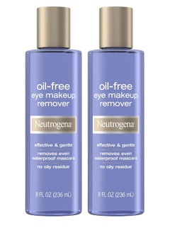 Neutrogena Neutrogena Oil-Free Eye Makeup Remover & Cleanser, Gentle & Non-Greasy Makeup Remover for Waterproof Mascara, Twin Pack, 8 Fl Oz (Pack of 2)  - Image 1