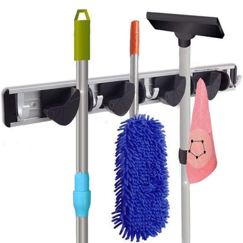 Puffin MultiFunctional Mop Rack Senior Aluminum Clip On Tool Holder and Garden Tool Organizer for Rake or Mop Handles - Image 2