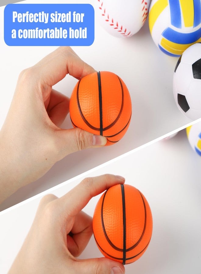 MCPINKY 6PCS Foam Stress Balls Bulk, 2.5inch Mini Sports Squeeze Balls Basketball Football Baseball Soccer Tennis Volleyball Toys for Kids Adults Party Favors - Image 5