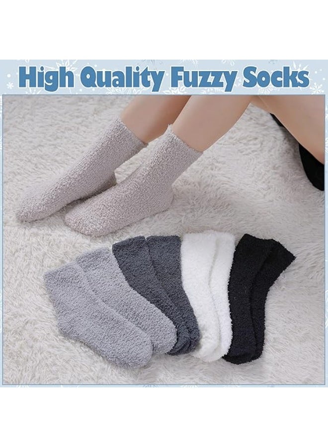 Bukela 5 Pairs Womens Super Soft Fuzzy Plush Warm Winter Home Sleeping Slipper Socks - Image 4