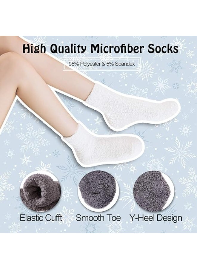 Bukela 5 Pairs Womens Super Soft Fuzzy Plush Warm Winter Home Sleeping Slipper Socks - Image 2