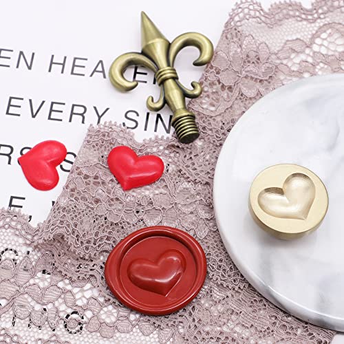 SWANGSA 3D Heart Wax Seal Stamp, Vintage Electroplated Bronze Flower Handle Sealing Stamp for Wedding Party Invitations Gift Idea Decoration - Image 5