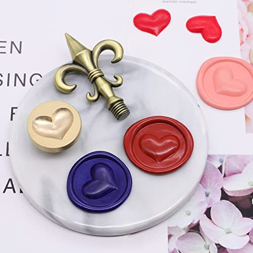 SWANGSA 3D Heart Wax Seal Stamp, Vintage Electroplated Bronze Flower Handle Sealing Stamp for Wedding Party Invitations Gift Idea Decoration - Image 3