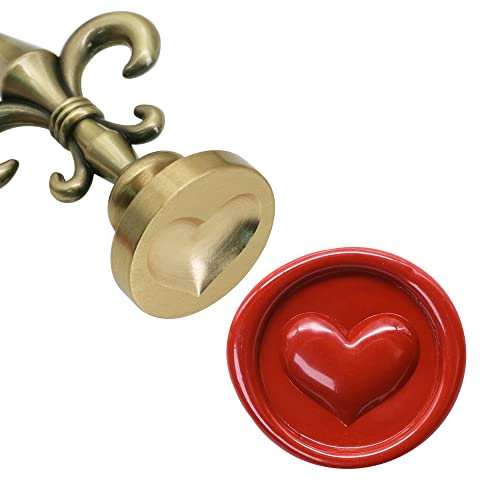 SWANGSA 3D Heart Wax Seal Stamp, Vintage Electroplated Bronze Flower Handle Sealing Stamp for Wedding Party Invitations Gift Idea Decoration - Image 2