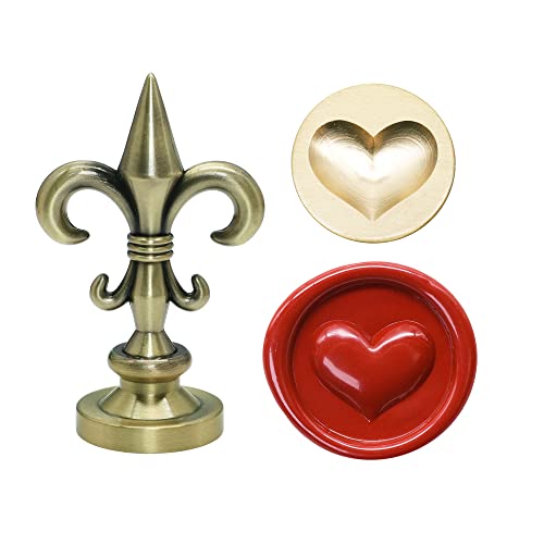 SWANGSA 3D Heart Wax Seal Stamp, Vintage Electroplated Bronze Flower Handle Sealing Stamp for Wedding Party Invitations Gift Idea Decoration - Image 1