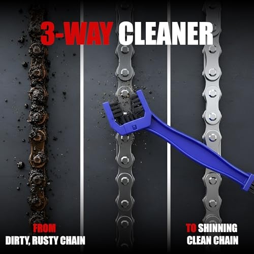 Autofy Universal Motorcycle/Cycle Chain Cleaner Brush for Bikes with Soft & Long Bristles Ideal for Cleaning Cycle/Bike Chains (Blue) - Image 2
