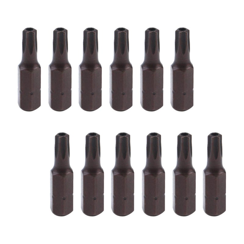 Antrader 12Pcs T25 TORX Security Bits 1/4-Inch Hex Shank TORX T-25 S2 Steel 1" Torx Head Screw Driver Bit