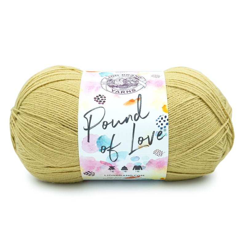 Lion Brand Yarn خيط ليون براند باوند أوف لوف خيط كبير القيمة للحياكة والكروشيه والحرف، قش 1 عبوة