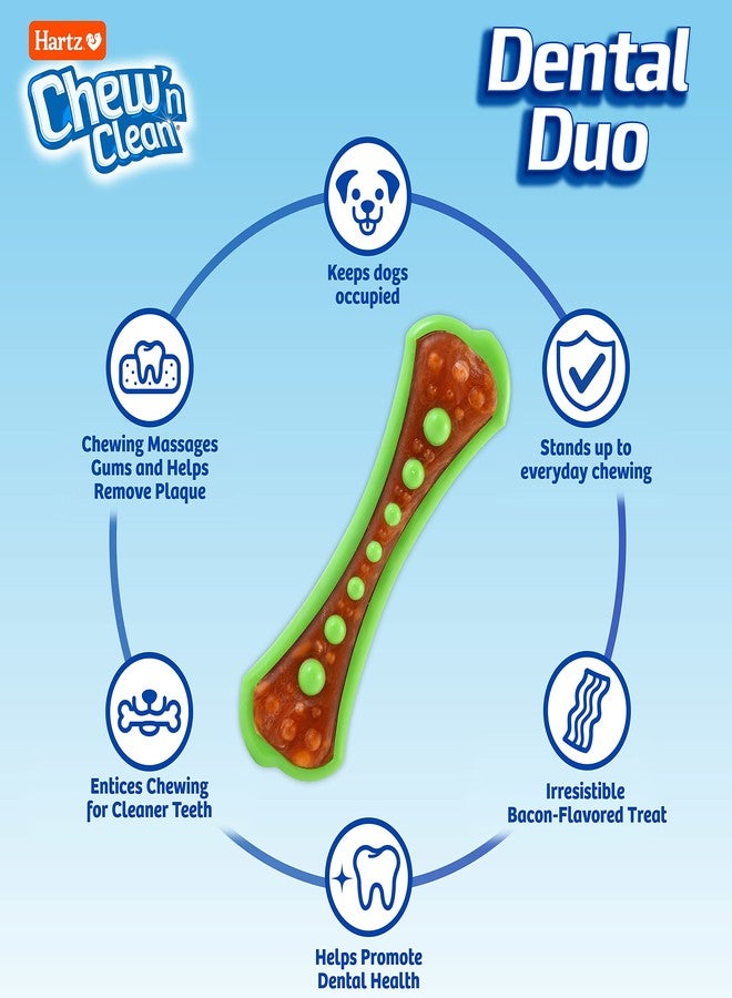 Hartz Chew 'n Clean Dental Duo Bacon Flavored Dental Dog Treat & Chew, Extra Large - Image 2