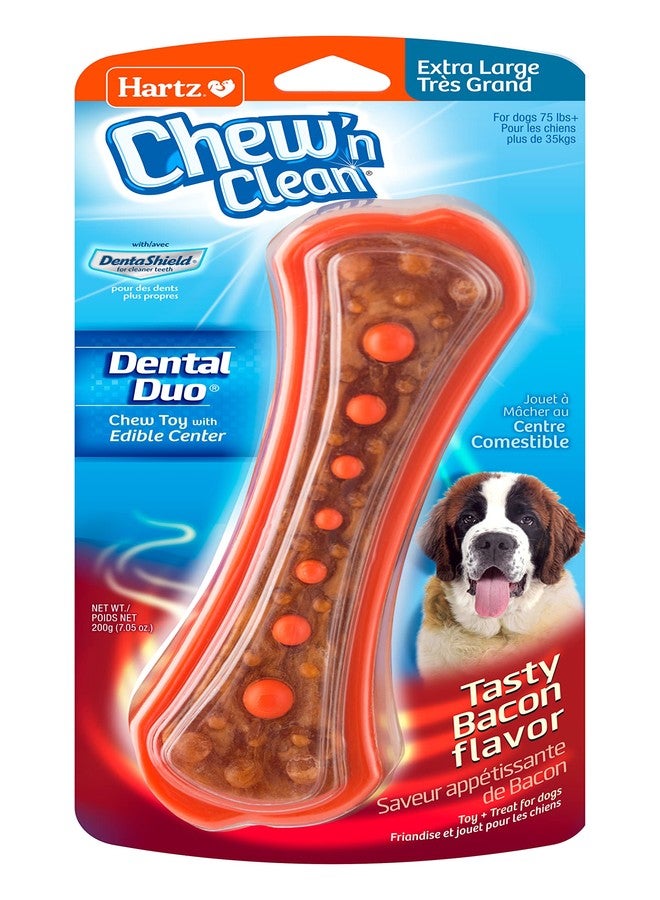 Hartz Chew 'n Clean Dental Duo Bacon Flavored Dental Dog Treat & Chew, Extra Large - Image 1