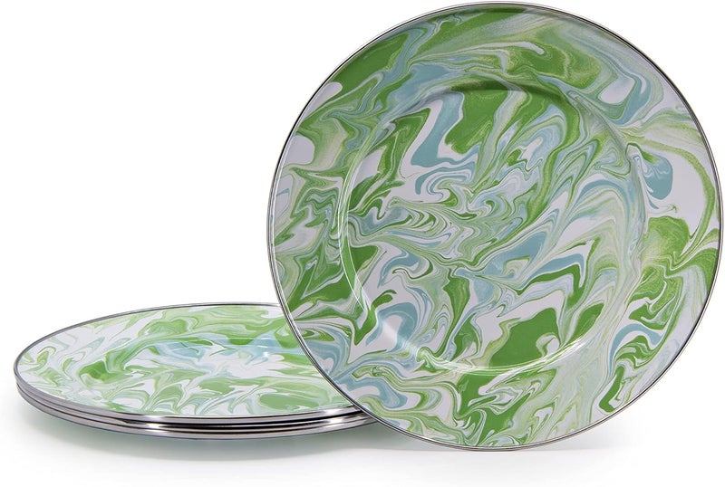 Golden Rabbit Enamelware  Set of 4105 Dinner Plates Modern Monet