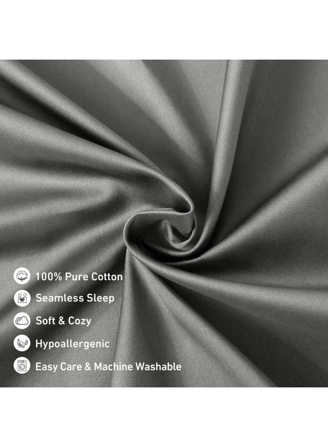 Leeden Body Pillow Cover  100  Cotton 800 Thread Count 21   54 Breathable Long Pillow Protector Case W No Zipper  Light Grey - Image 4