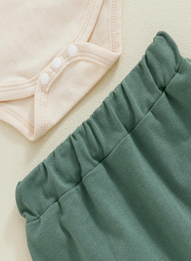 Socutebabe Newborn Baby Fall Clothes New To The Camping Crew Outfit Long Sleeve Romper Pants Set Infant Boy Girl 3pcs (Green, 3-6 Months) - Image 5