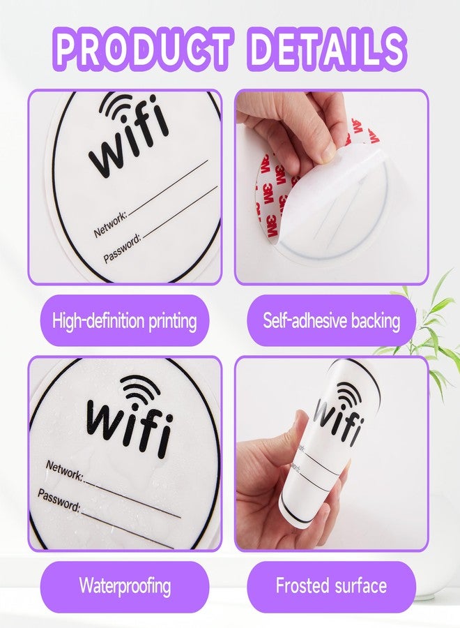 LUHIMO 6PCS Essential Rental Rules Sign For Hosts，Waterproof Durable Cute Wifi Password, No Smoking, Do Not Flush, Turn Off Lights & AC, Star Review Sticker For Home Guests, Vacation Rental and Landlord - Image 3