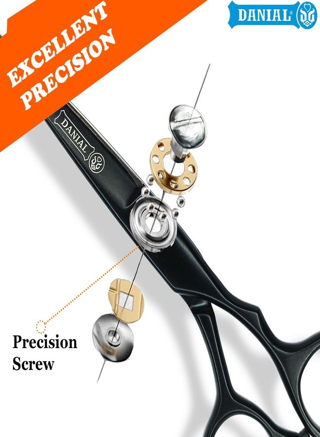 DANIAL High Carbon Razor Cut Stainless Steel Hair Cutting Scissors - Professional Barber Scissors for Men and Women - Ideal for Beard, Moustache, and Nose Trimming 7 INCH (BLACK) - Image 4