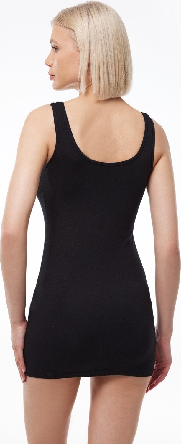 Malabadi Women Black 3 Pack Modal Long Tank Top 148  - Image 4