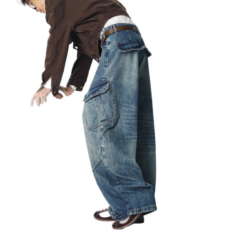 Unisex Classic Denim Jeans Loose Fit Daily Outdoor Wear - Image 5