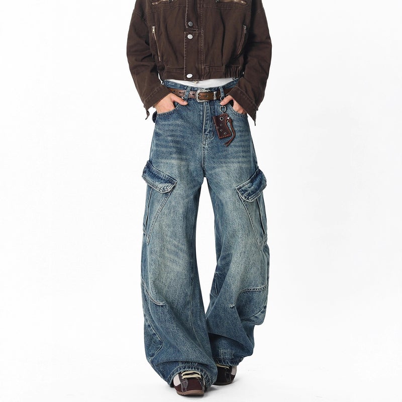 Unisex Classic Denim Jeans Loose Fit Daily Outdoor Wear - Image 3