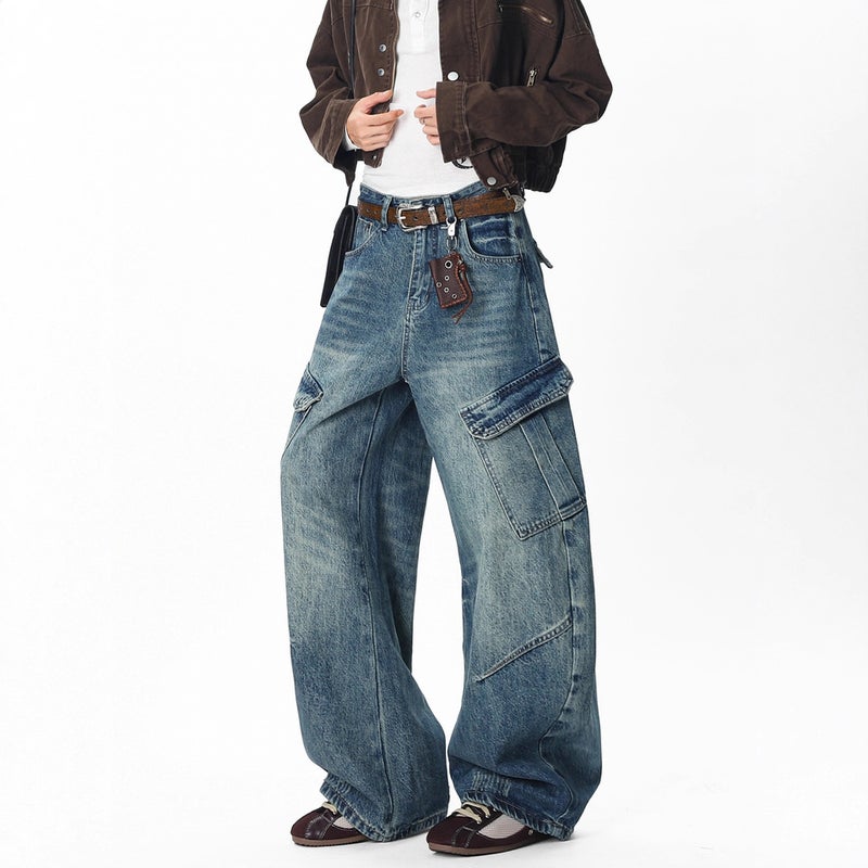 Unisex Classic Denim Jeans Loose Fit Daily Outdoor Wear - Image 4