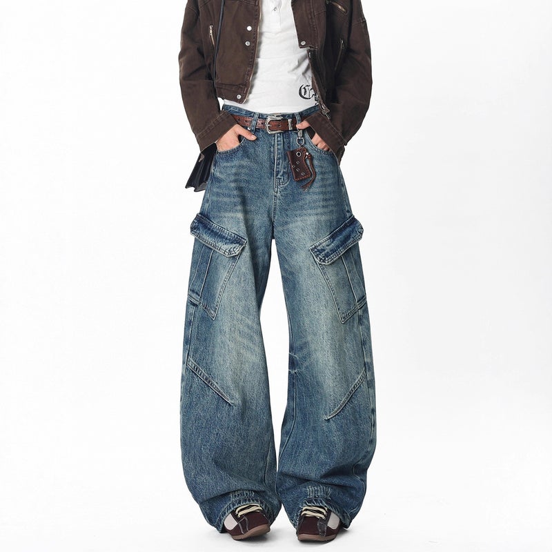 Unisex Classic Denim Jeans Loose Fit Daily Outdoor Wear - Image 2