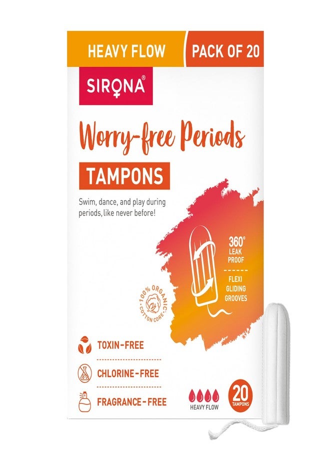 Sirona Period Made Easy Tampons - 20 Piece (Pack of 1) | For Heavy Flow | High Absorption Biodegradable Tampons | FDA Approved | 360° Leakproof - Image 1