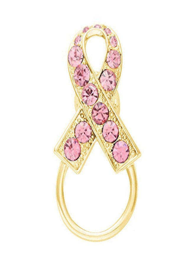 نوماندا حامل نظارات مغناطيسي من نوماندا، شريط كريستالي وردي للتوعية بسرطان الثدي، بروش مغناطيسي آمن (ذهبي) - Image 1