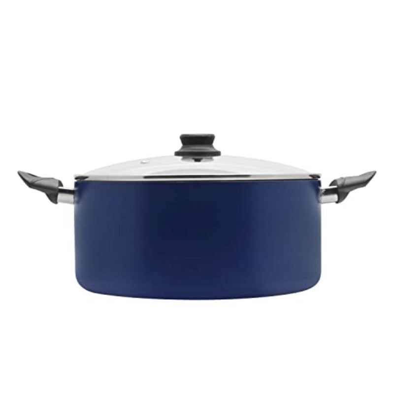 Nonstick induction cooking pot with glass lid for curry and casserole, 20 cm, black, scratch-resistant ceramic coating - Image 3