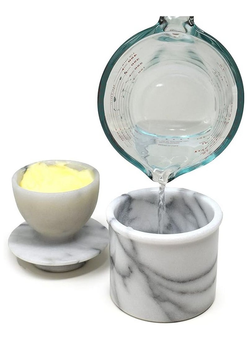 Crate&Barrel - French Kitchen Marble Butter Keeper - Image 1