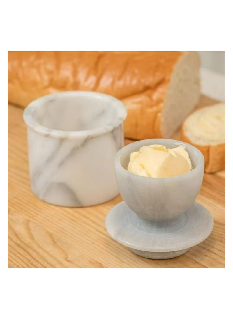 Crate&Barrel - French Kitchen Marble Butter Keeper - Image 1