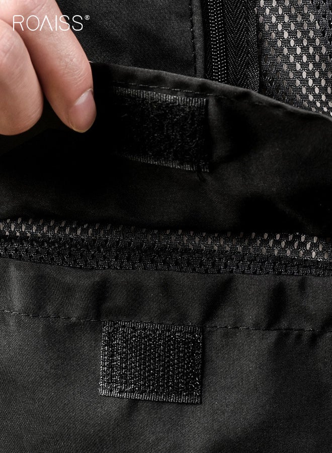 رويس سترة أمان صيفية مع 4 قطع من أكياس الثلج، سترة تبريد ثلجية للرجال والنساء، سترة تبريد للعمل في الطقس الحار، ملابس تبريد خارجية مقاومة للحرارة وجيدة التهوية، لون أسود - Image 3