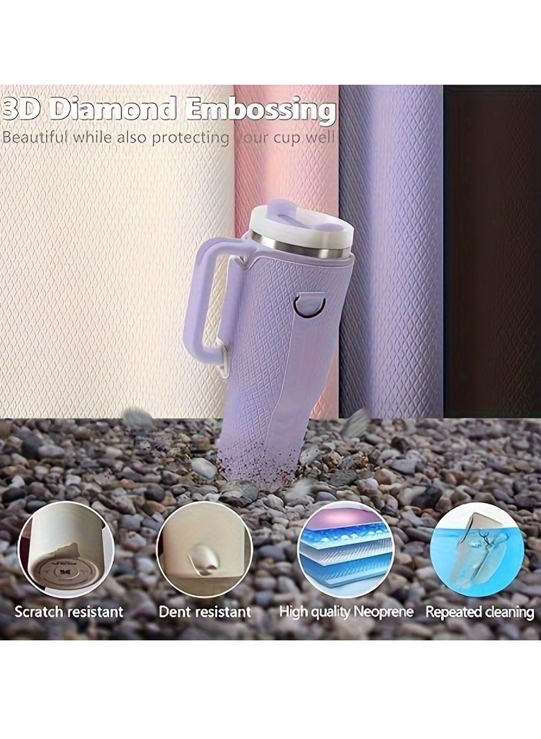 2 in 1 Water Bottle Holder with Pouch Pocket for Stanley 40 oz Tumbler, Water Bottle Carrier Bag for Stanley Cup Accessories, Water Bottle Sling Bag with Large Pouch  Strap for Phone, Cards, Key,3D  - Image 5