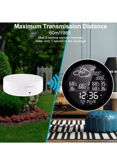 SYOSI WiFi Smart Weather Station with Clock, Wireless Indoor Outdoor Thermometer Hygrometer Large Color Screen Display, Weather Forecast Clock for Home, Office, Hall, School, Restaurant (with 3 Sensor)  - Image 2