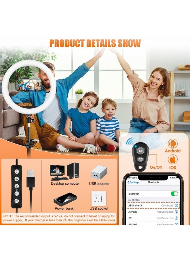 177cm LED Ring Light with Tripod and Phone Holder – Remote Control – USB Powered – Perfect for Makeup, YouTube, TikTok, and Live Streaming - Image 2