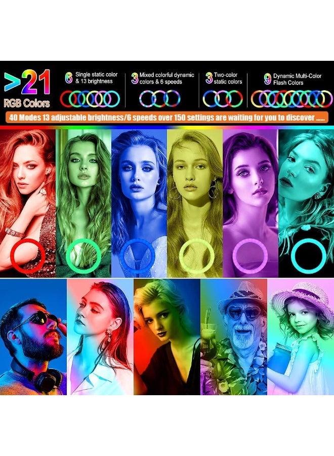 177cm LED Ring Light with Tripod and Phone Holder – Remote Control – USB Powered – Perfect for Makeup, YouTube, TikTok, and Live Streaming - Image 3