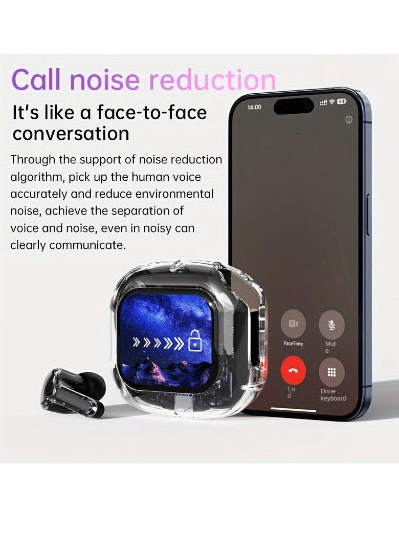 ksluxirt 2025 Anime Acrylic Wireless Earphones With LED Display, Touch Control, High-Fidelity Sound Quality, Non-Waterproof, Type-C Charging, Compatible With IOS/Android, Suitable For Sports, Music And Games, Gifts For Boyfriends And Girlfriends Or Family  - Image 3