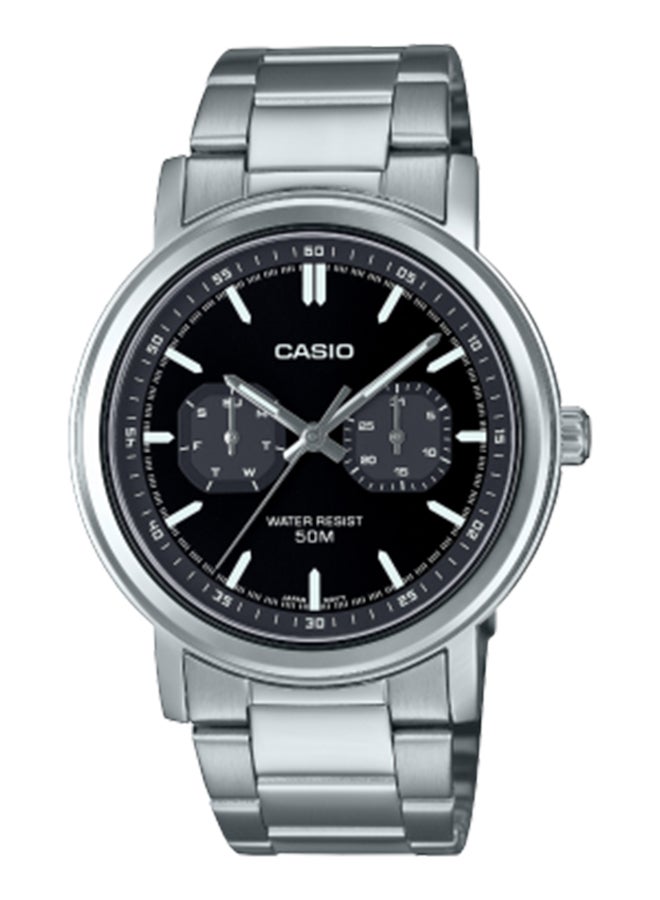 CASIO Men's Analog Round Shape Resin Wrist Watch - MTP-E335D-1EVDF - 41 Mm