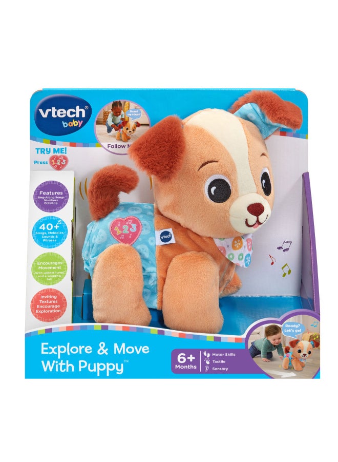 VTech Baby Explore & Move With Puppy Interactive Plush Toy - Image 1