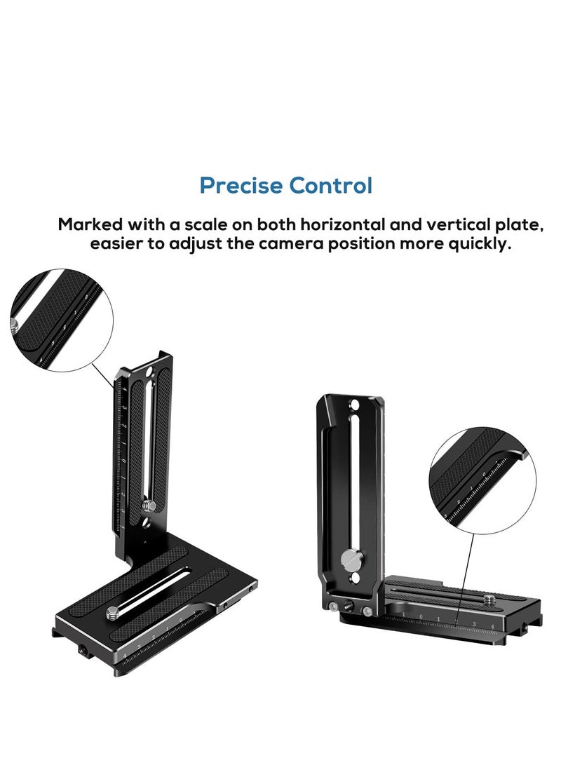 SOLARAE Aluminum L Bracket Vertical Horizontal Switching Quick Release Plate for DJI Ronin RS2 RSC2 for Zhiyun Weebill-S Gimbal Stabilizer Tripod Monopod and SLRs - Image 4