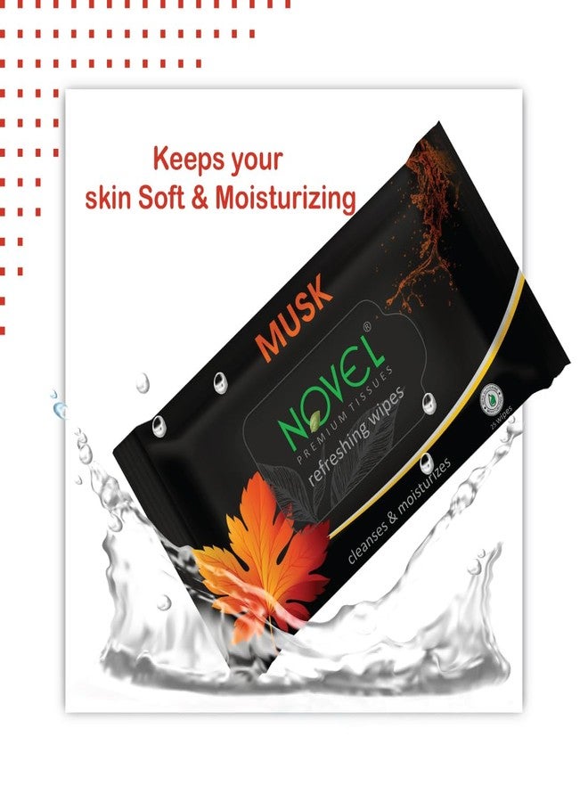 NOVEL Alcoholic Free and Aqua Glycerine (Musk Fragnance) Wet Tissue (Pack of 3/75 Tissues) - Image 2