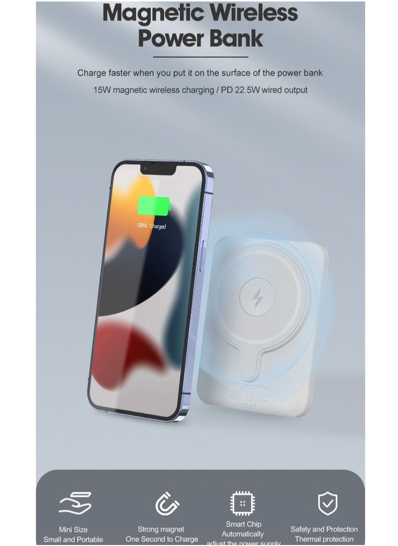 GULFLINK - Fast Magnetic Portable Power Bank Charger for Apple iPhone 13/14/15 series 10000mah Blue - Image 1