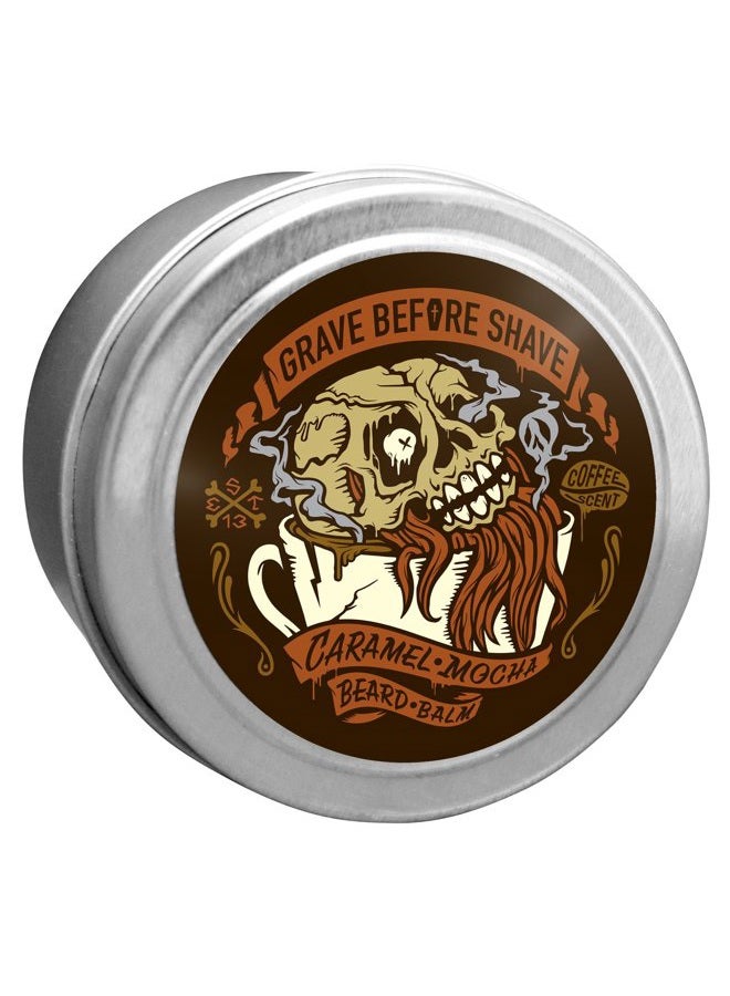 GRAVE BEFORE SHAVE 4 oz Caramel Mocha Blend Beard Balm (Caramel Mocha Coffee scent) - Image 1
