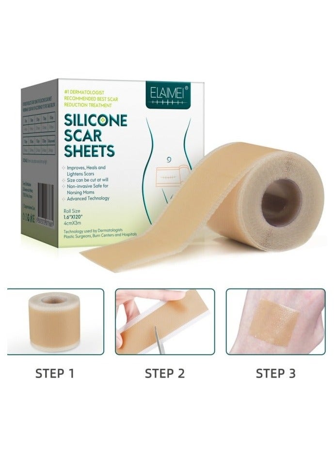 إليمي السيليكون ندبة شريط لاصق ندبة شريط السيليكون ندبة قابلة لإعادة الاستخدام المهنية لإزالة ندبة للحروق الجراحية - Image 1