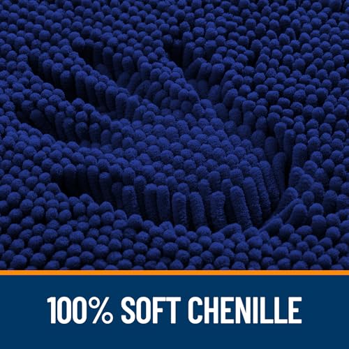 OLANLY Bathroom Rugs 36x24, Extra Soft Absorbent Chenille Bath Rugs, Rubber Backing Quick Dry, Machine Washable Bath Mats for Bathroom Floor, Tub and Shower, Home Decor Accessories, Navy - Image 3