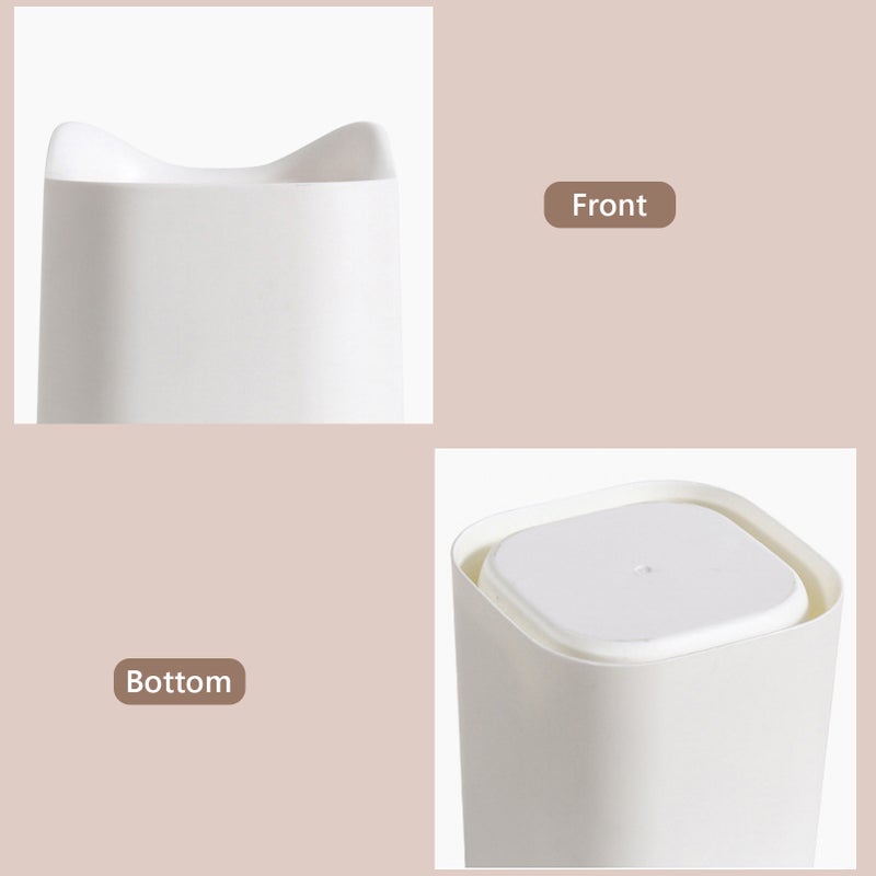 Desktop Trash Can Cute Mini Creative Paper Basket Desk Garbage Can Cute Animals Wastebasket Plastic Countertop Garbage Bin Shake Cover Bucket for Home Office Kitchen Tea Room - Image 4