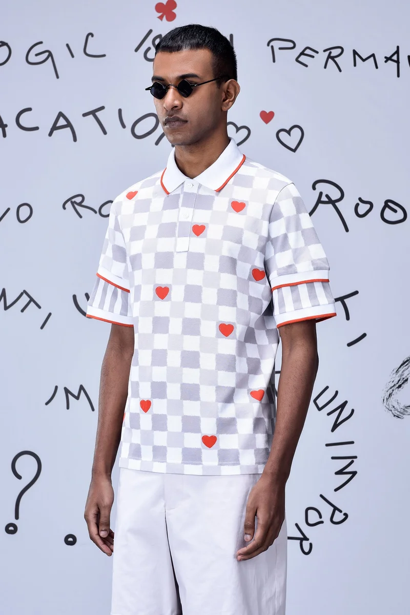 Genes Lecoanet Hemant Chess Board Semi-Fitted Polo