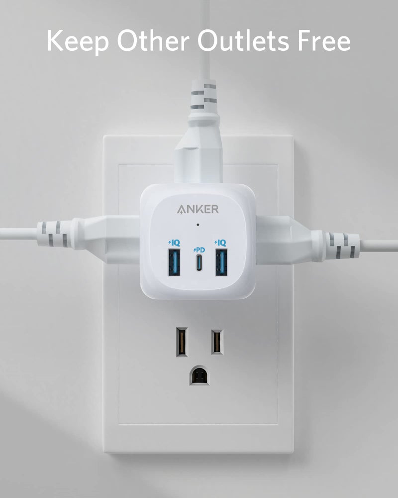 Anker USB C Outlet Extender, Anker 321 Outlet Extender With 3 Outlets and 20W USB C Charging for iPhone 15/13 Series, Power Delivery Charging for Dorm Rooms, Home Office, Cruise Ship Travel Esstential - Image 5