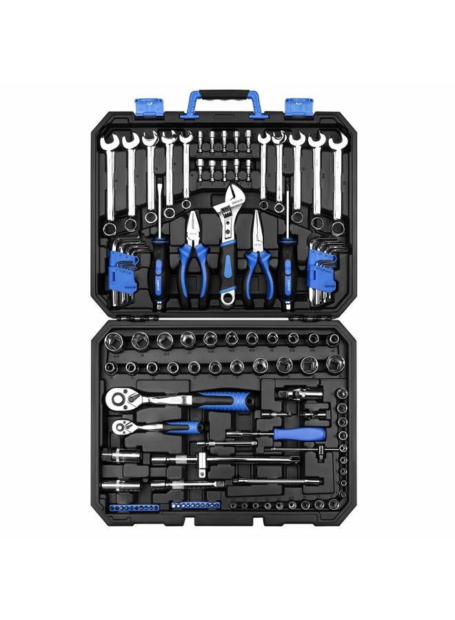 DEKO PRO 118 Piece Tool Kit Professional Auto Repair Tool Set Combination Package Socket Wrench with Most Useful Mechanics Tools - Image 1